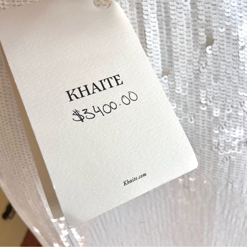 $3,400 Khaite Milo Sequin Plunge Neck Dress - Picture 12 of 15
